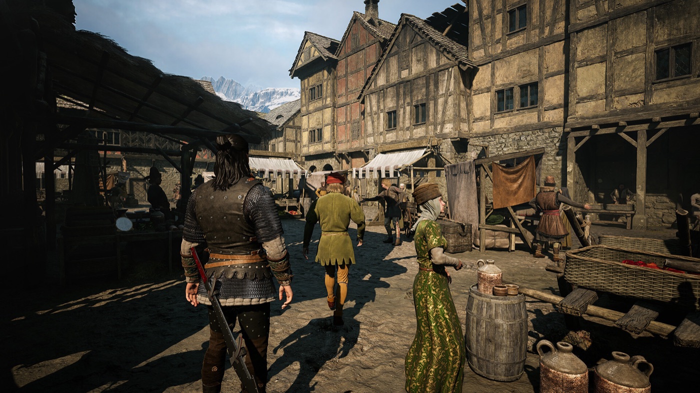 Coen enters a busy medieval market
